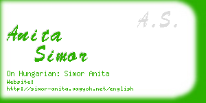 anita simor business card